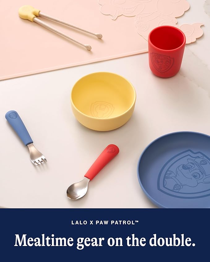 Lalo PAW Patrol Silicone Placemat for Toddlers & Babies - Non-Slip Kids Placemat for Restaurants & Dining Tables - Non-Toxic & BPA Free Safe - for Ages of 4 Months and Up - Skye