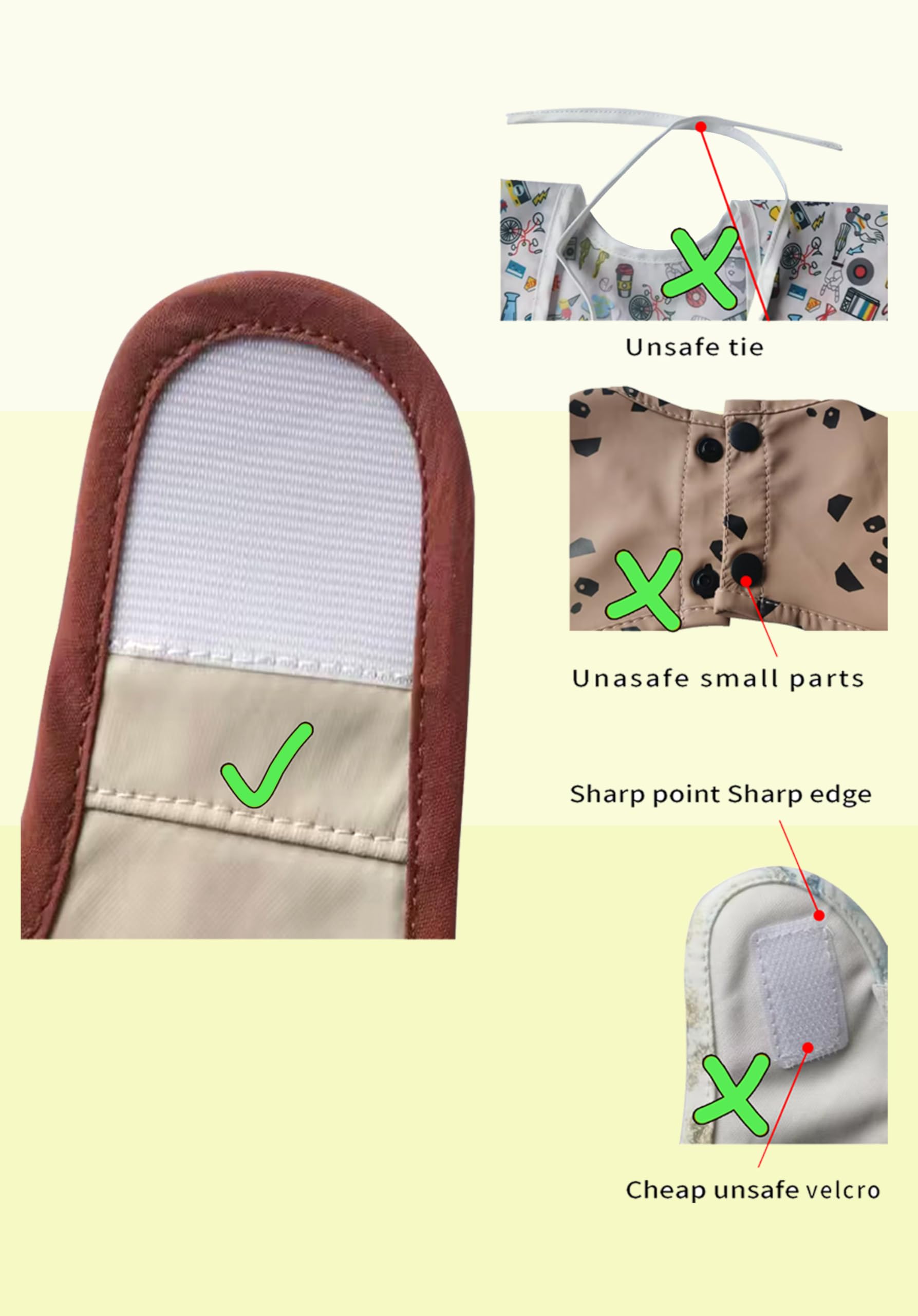 YKVOSAR 2 Pack Baby Bibs for Boy, Waterproof Bibs for Eating, Mess Proof Full Sleeve Bib for Toddlers, Fit Age 6-36 Months