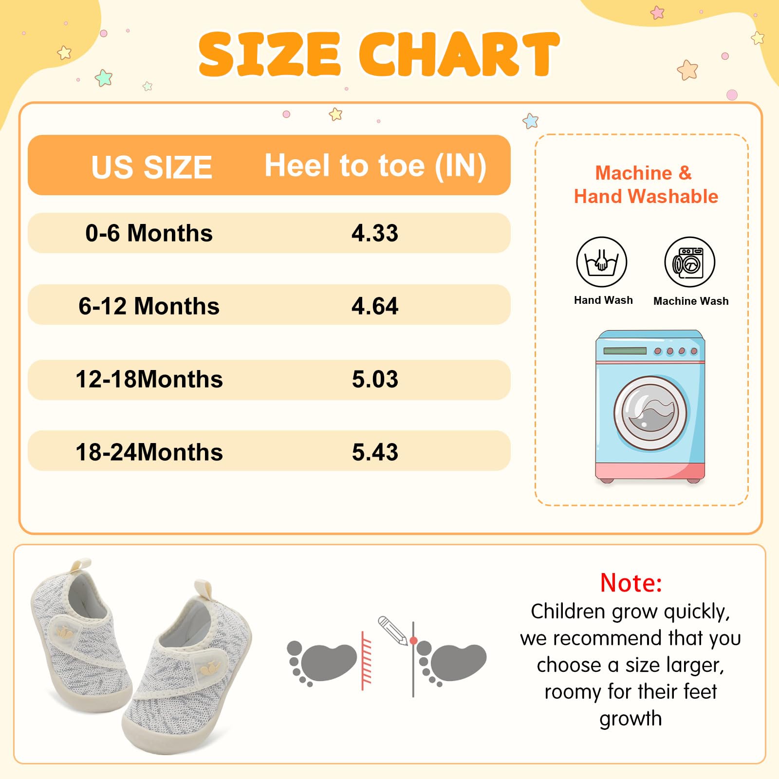FEETCITY Baby Shoes Girls Boys Baby Sneakers First Walking Shoes Wide Infant Barefoot Shoe Lightweight Infant Sneakers Beige Grey