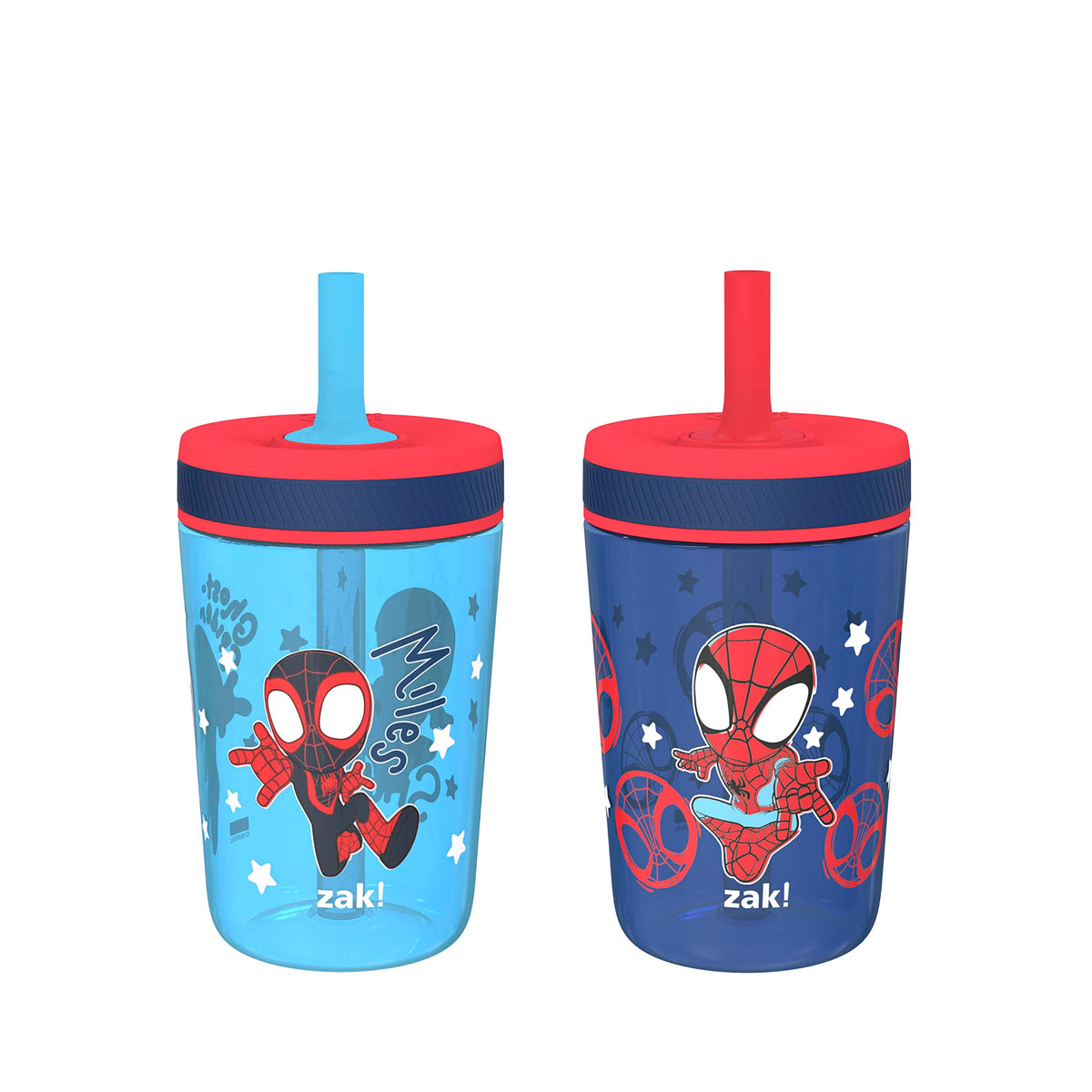 Zak Designs Gabby's Dollhouse Kelso Toddler Cups For Travel or At Home, 15oz 2-Pack Durable Plastic Sippy Cups With Leak-Proof Design is Perfect For Kids Cakey Cat, Mercat