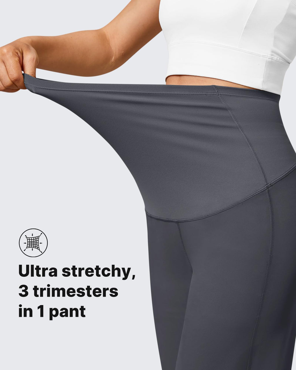 G4Free Pregnancy Pants Maternity Work Pant Casual,Dark Gray,L,Tall