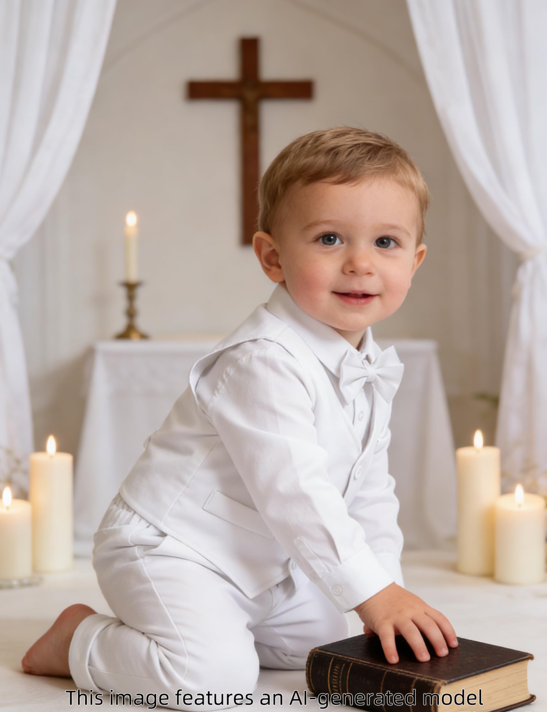 Baby Boy Christening Outfit Baptism Blessing Dress Suits 6-9 Months White