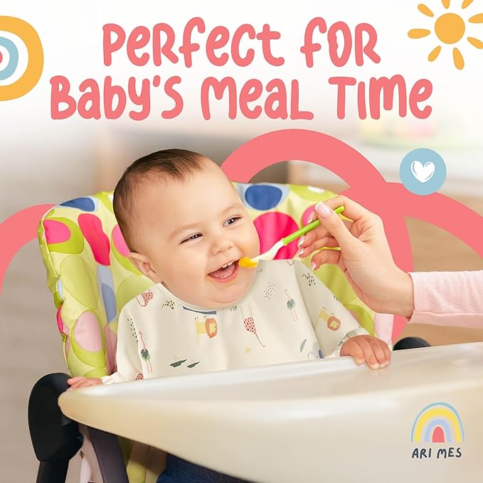 ARI MES Long Sleeves Waterproof Baby Bibs for Eating - Cars, Large- Wearable, Coverall for Toddler, Long Sleeve Bib, Smock for Toddler, Apron for Feeding - Applicable for 6-72 Months