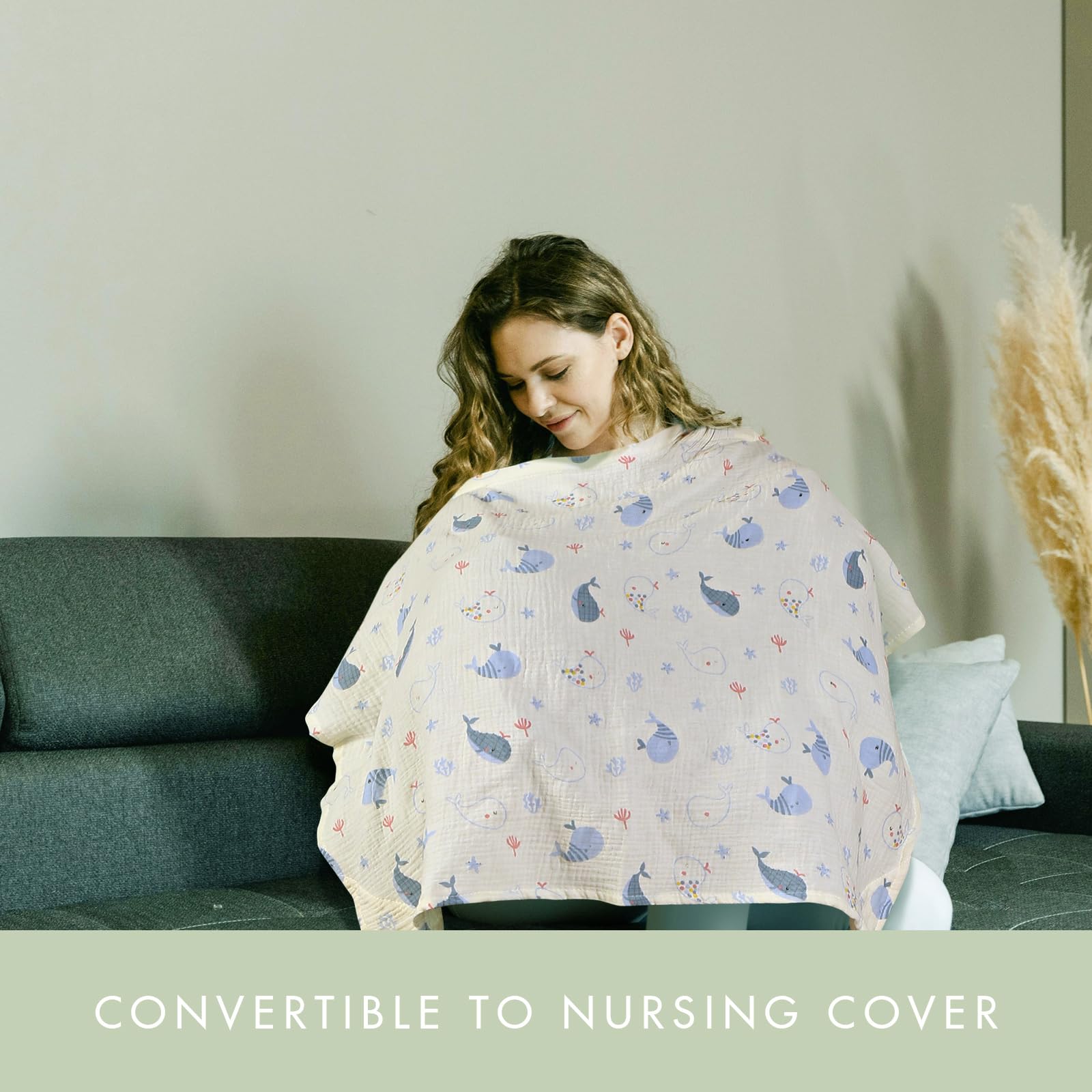 ANYEDDE 2-Pack Nursing Cover for Breastfeeding, Muslin Breastfeeding Covers