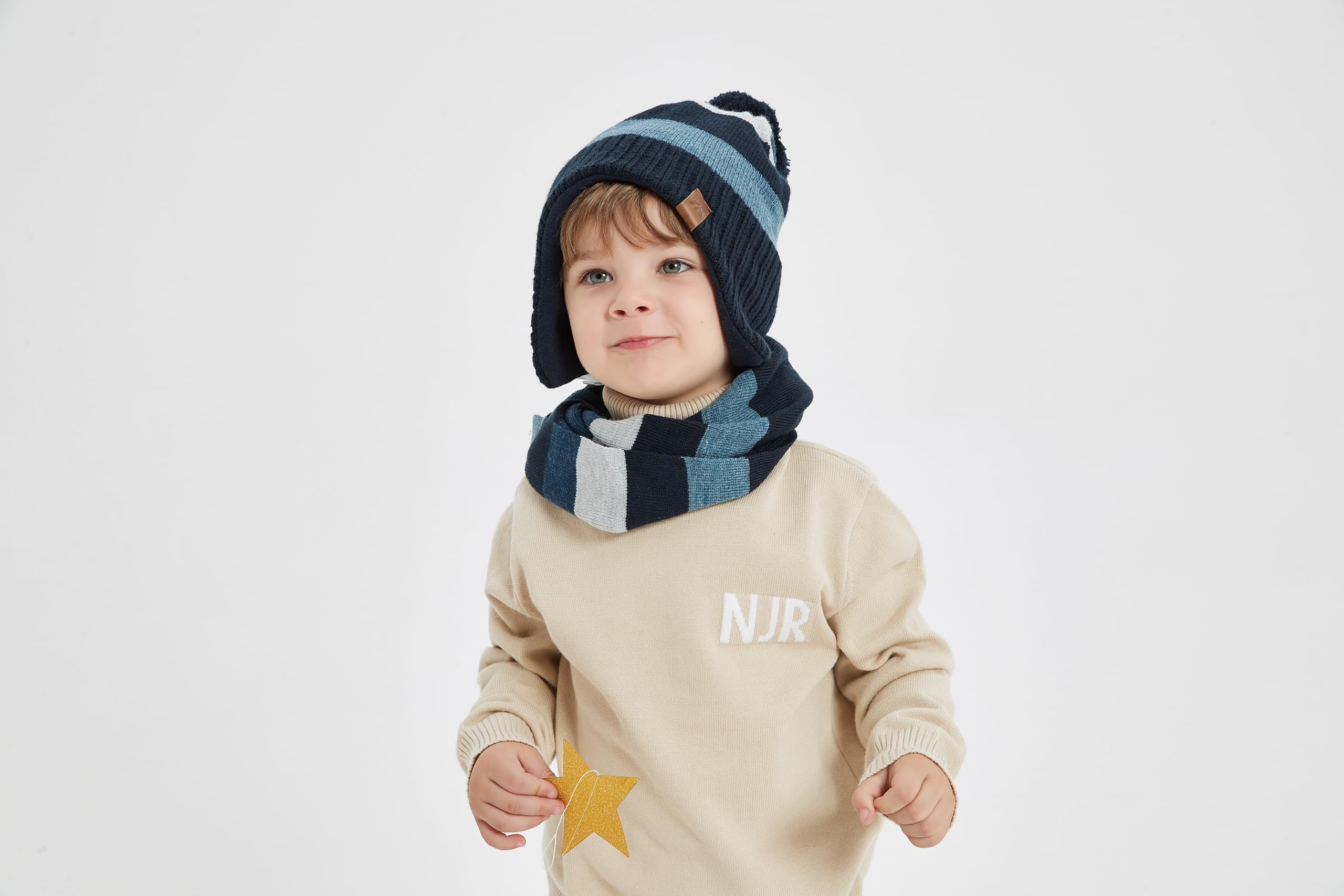 Moon Kitty Toddler Hat Infant Beanies for Baby Boys Girls Winter with Warm Ear Flap