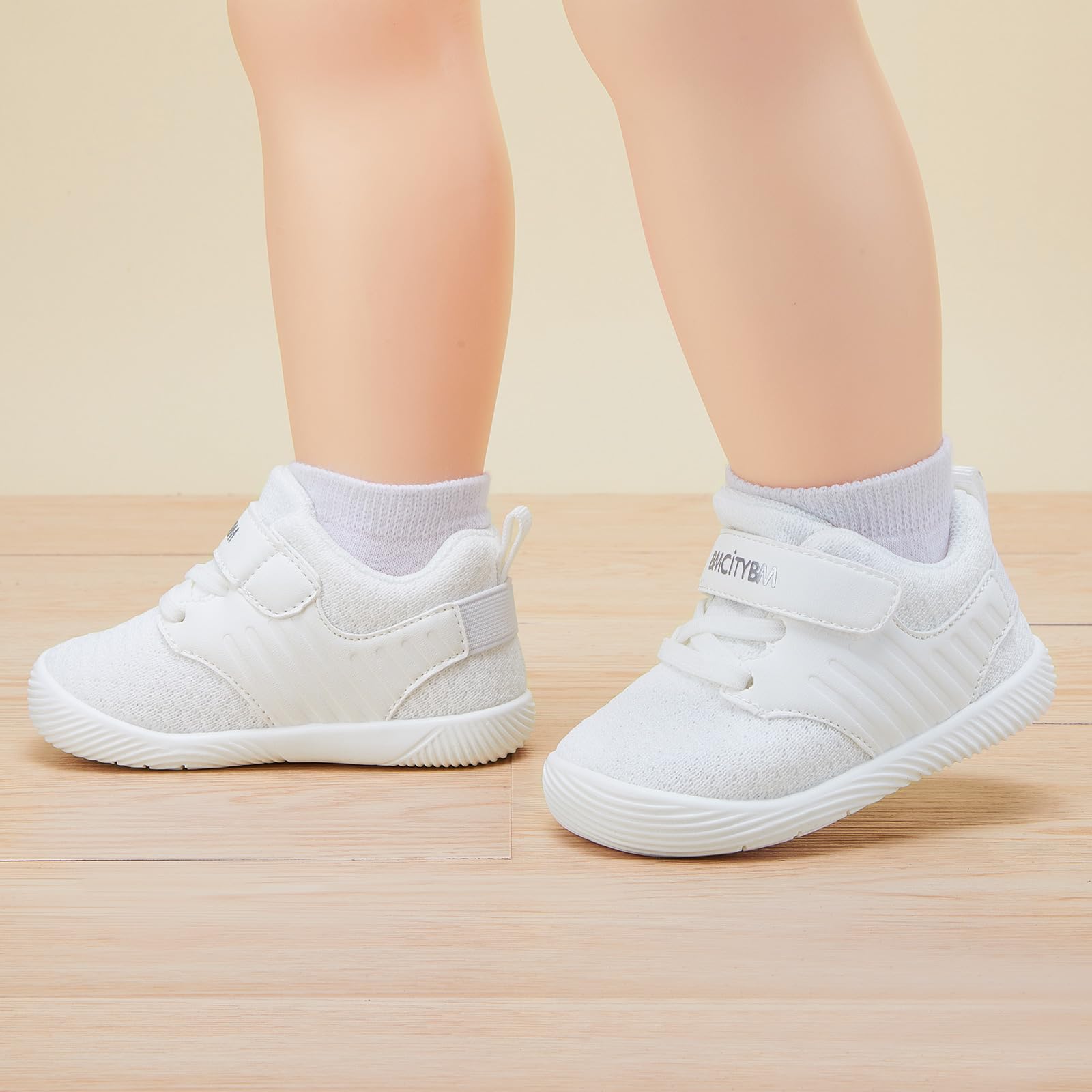BMCiTYBM Baby Boy Girl Shoes Infant Walking Sneaker White Size 6-12 Months