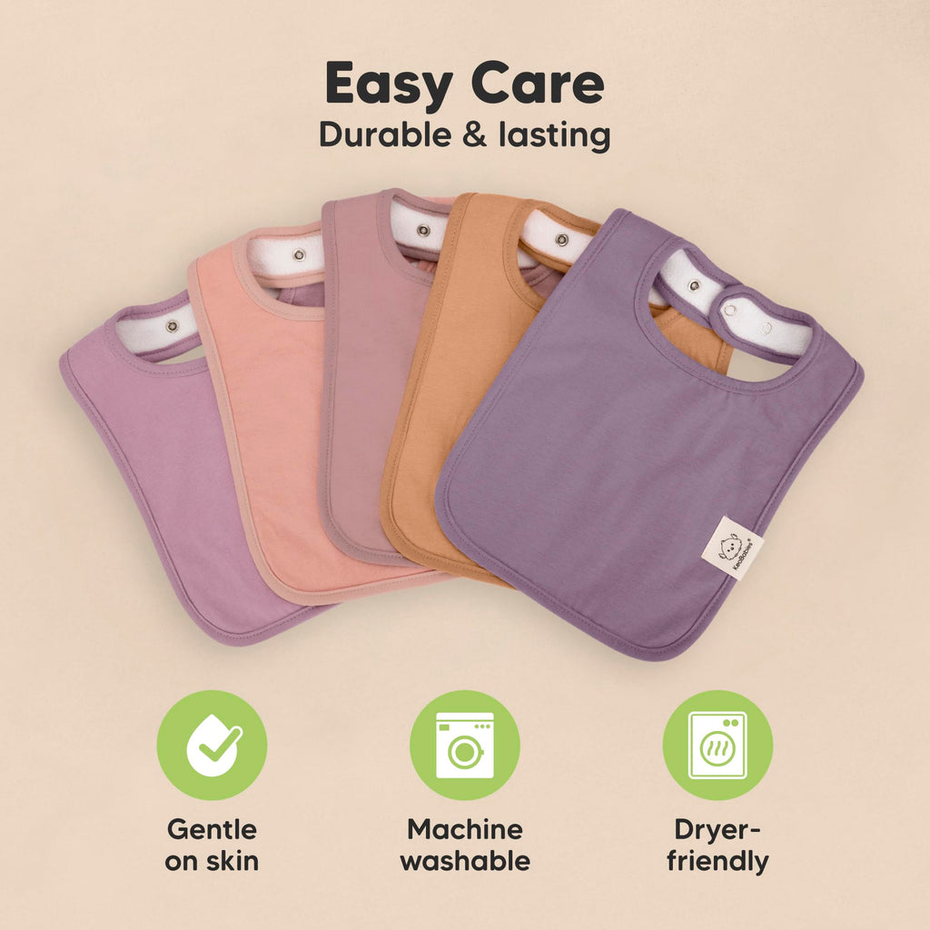 KeaBabies 8-Pack Organic Baby Bibs for Boys, Girls Drool Bibs (Mauve)