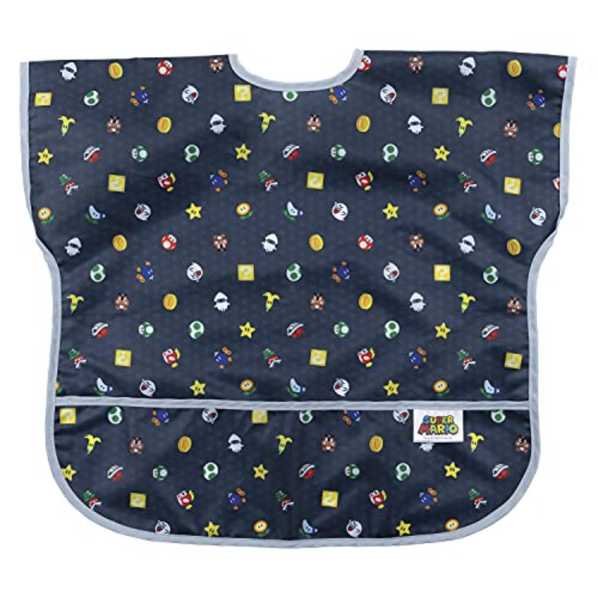 Bumkins Short Sleeve Bib for Girl or Boy, Toddler and Kids for 1-3 Years, Large Size, Essential Must Have for Junior Children, Eating, Mess Saving Soft Fabric Apron for Play, Born This Way Kindness