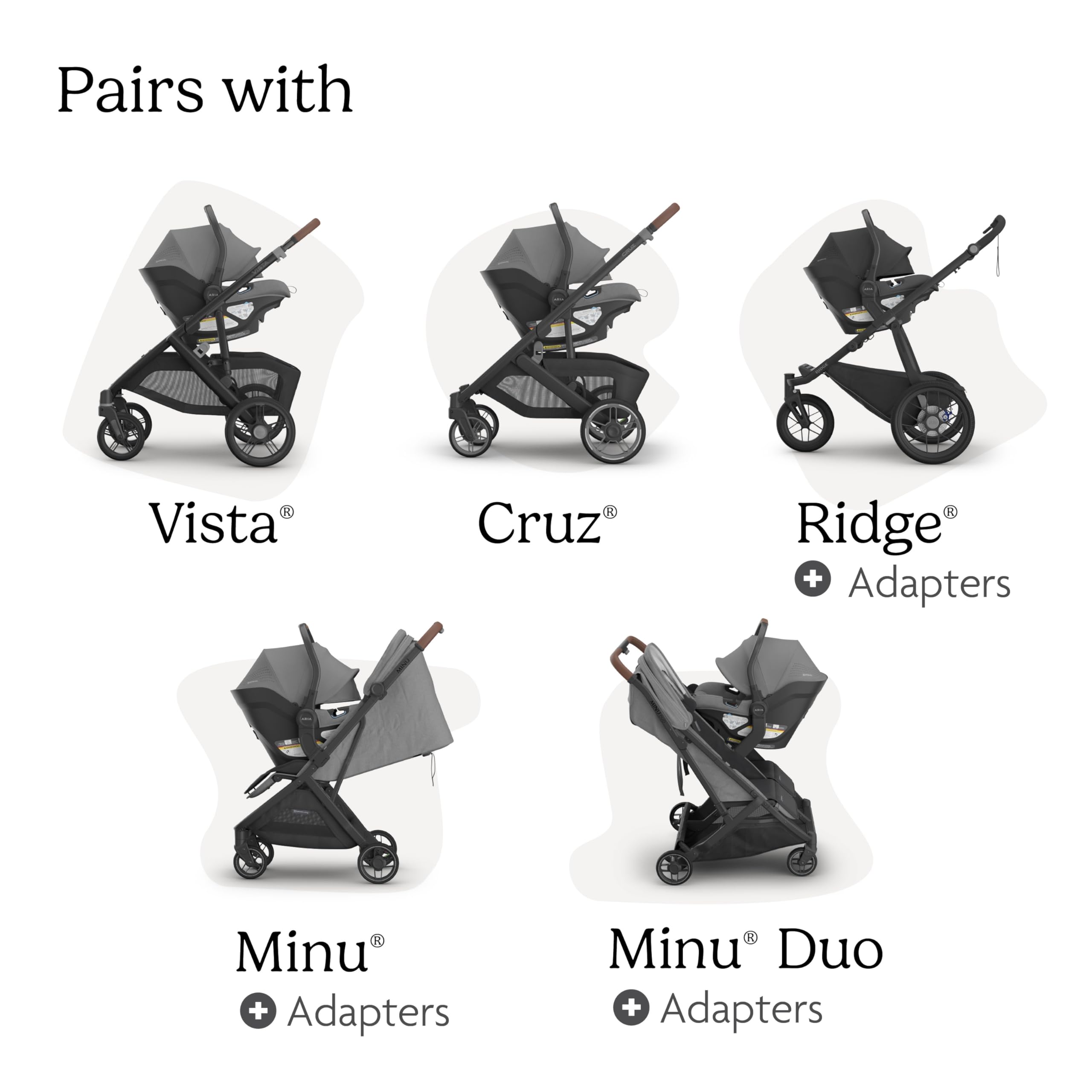 UPPAbaby Aria V2 Lightweight Infant Car Seat - Load Leg + Anti-Rebound Panel - Infant Insert + All-Weather FootCover Included - Direct Stroller Attachment - Greyson (Charcoal Mélange)