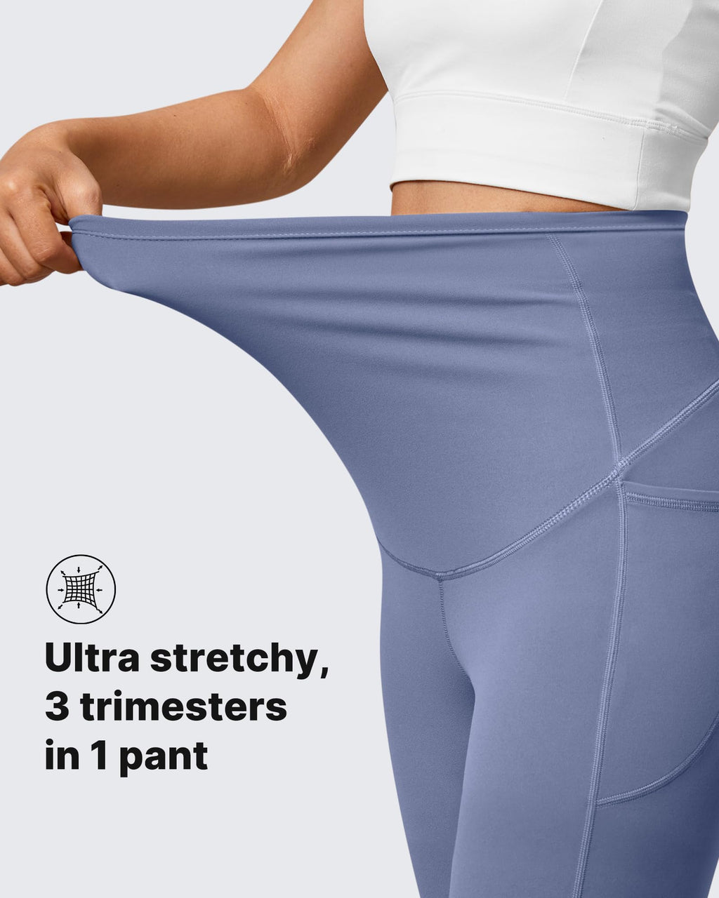 G4Free Pregnancy Pants Maternity Sweatpants for Lounge,Denim Blue,XXL,Tall