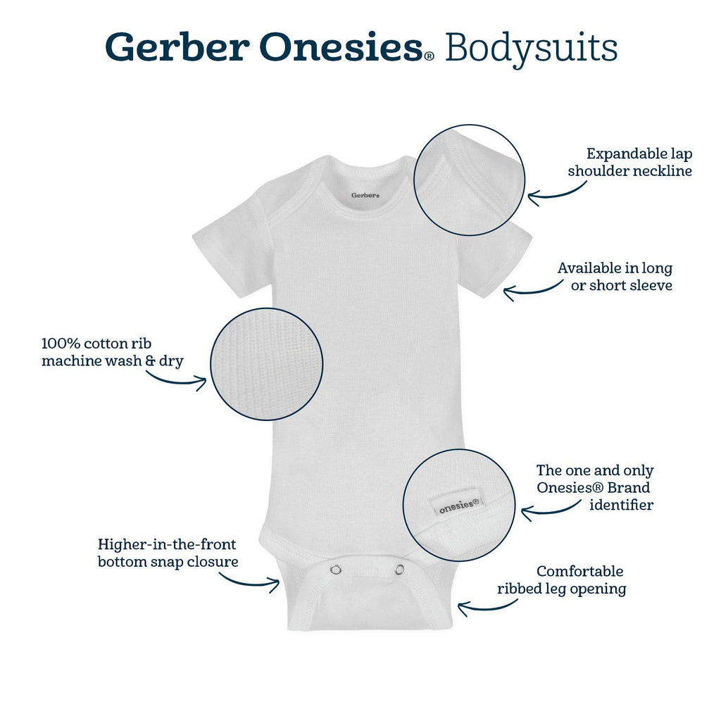 Gerber unisex baby 5-pack Solid Onesies Bodysuits Shirt, Gray, 18 Months US