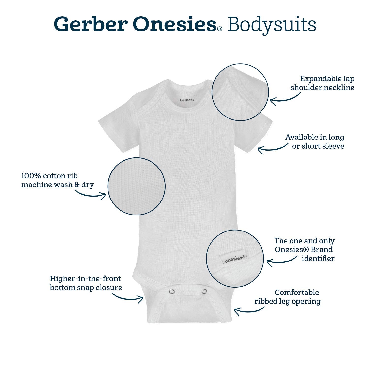 Gerber unisex baby 5-pack Solid Onesies Bodysuits Shirt, Gray, 18 Months US