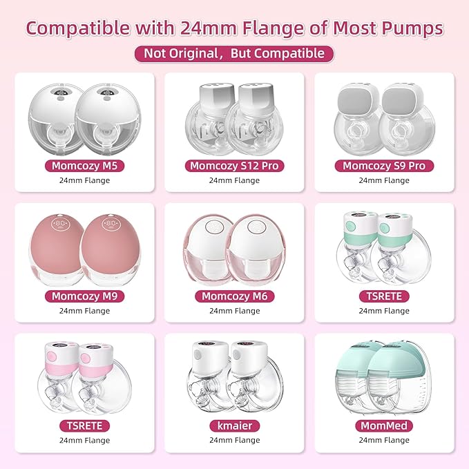 Flange Inserts 13mm 8PCS,Wearable Breast Pump Parts Compatible with Momcozy S12 pro/S9 pro/S12/S9/Medela/Spectra/TSRETE 24mm Breast Pump Shields/Flanges,Reduce 24mm Nipple Tunnel Down to 13mm
