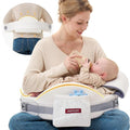 Momcozy CozyPro Nursing Pillow - All Around Lumbar & Arm Support - Safety Fence, Firm & Springy Memory Foam-Stable, Ergonomic Support, Easier Breastfeeding, Wider Cushion, Adjustable, Removable Cover