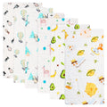FOOK FISH Muslin Baby Burp Cloths,Soft Cotton,6 Layer,Large,20''x10'',6Pack