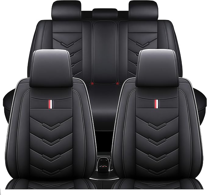 Leather Car Seat Covers Fit for LR Range Rover Sport 2023-2025, 5 Seater Waterproof and Wear-Resistant Seat Cover Interior Accessories(Full Set,Black)