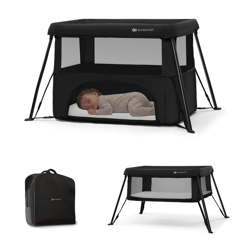 Kinderkraft Cami 3 in 1 Convertible Travel Cot Black
