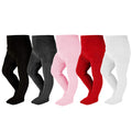 EPEIUS Baby Tights Newborn Girl Seamless Cable Knit Leggings Thick Cotton Stockings Footed Pants Pantyhose 0-3 Months 5 Pair Pack,Black/White/Dark Grey/Pink/Burgundy