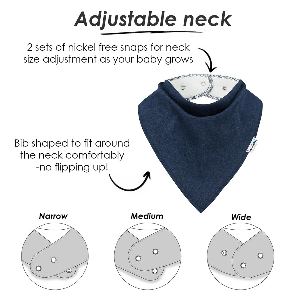 Lovjoy Large Bandana bibs - Special Needs Bibs - For Older Children, Youth and Adults - Practical, absorbent and Stylish (SET 12)