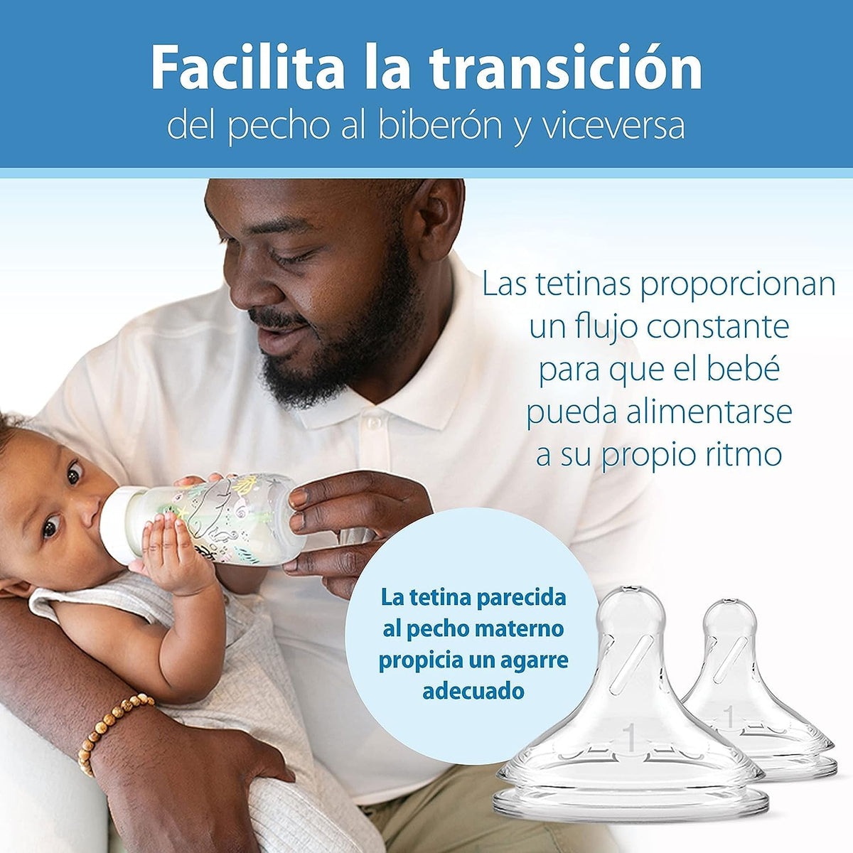 Dr. Brown's Anti-Colic Options+ Wide-Neck Baby Bottles, Ocean, 2-Pack
