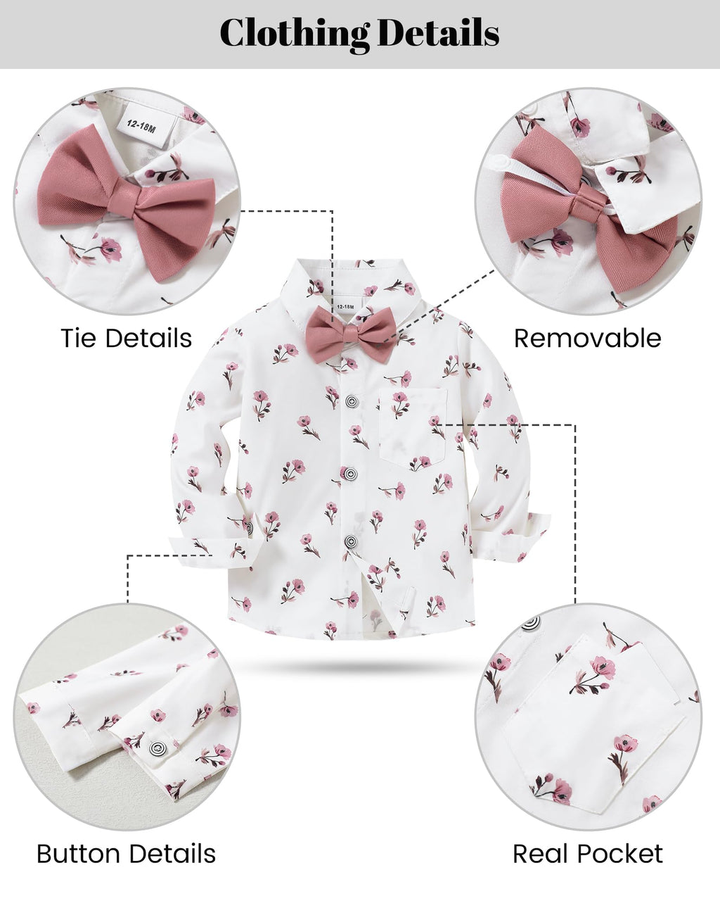 nilikastta Suit For Boy Boys Dress Suit Blue Boy Dress Shirt With Bowtie/Suspender Pants for Social Activities 7-8 Years