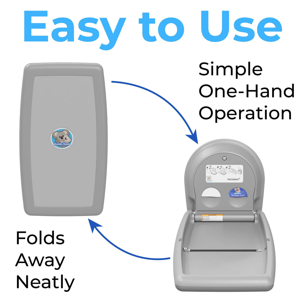 Koala Kare Surface-Mounted Horizontal Baby Changing Station, Model KB300-01 (Grey)