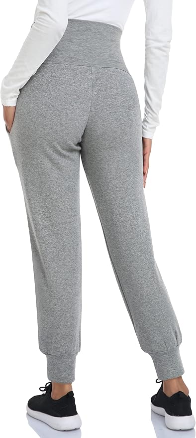 AMPOSH Women's Maternity Pants Stretchy Lounge Workout Pants Casual Loose Comfy Pregnancy Joggers with Pockets