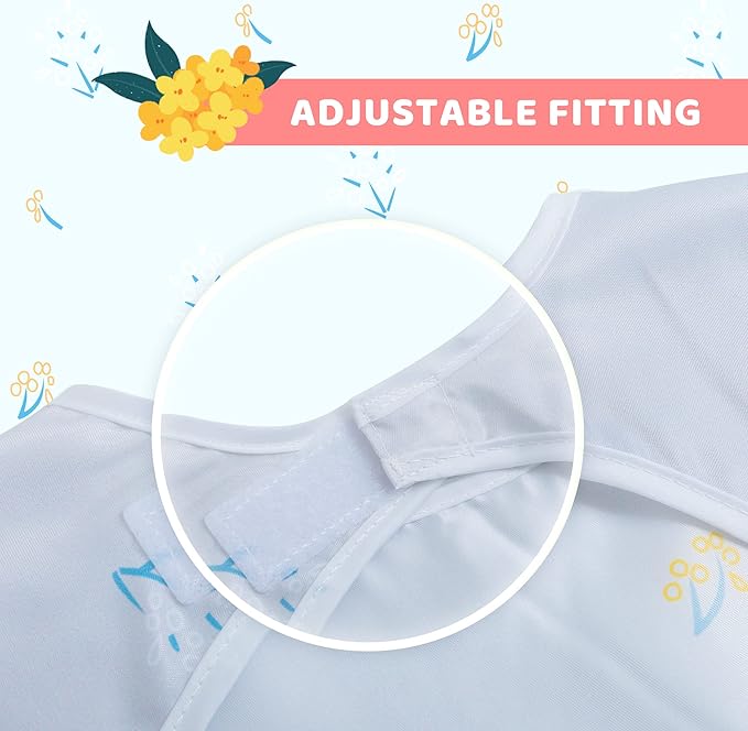 Little Dimsum Baby Bib with Pocket Waterproof Toddler Bibs Infant Feeding Bibs for Boys and Girls, Pack of 2 Colors