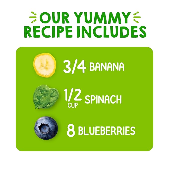 Happy Tot Organics Stage 4 Baby Food Pouches, Gluten Free, Vegan Snack, Super Bellies, Fruit & Veggie Puree, Banana, Spinach & Blueberries 4 Ounce (Pack of 16)