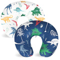 Hooyax Nursing Pillow Covers 2 Pack - Ultra Soft & Stretchable Breastfeeding Pillow Slipcovers, Adorable Cover for Infant Feeding Pillow, for Most Standard Pillows (Dinosaur)