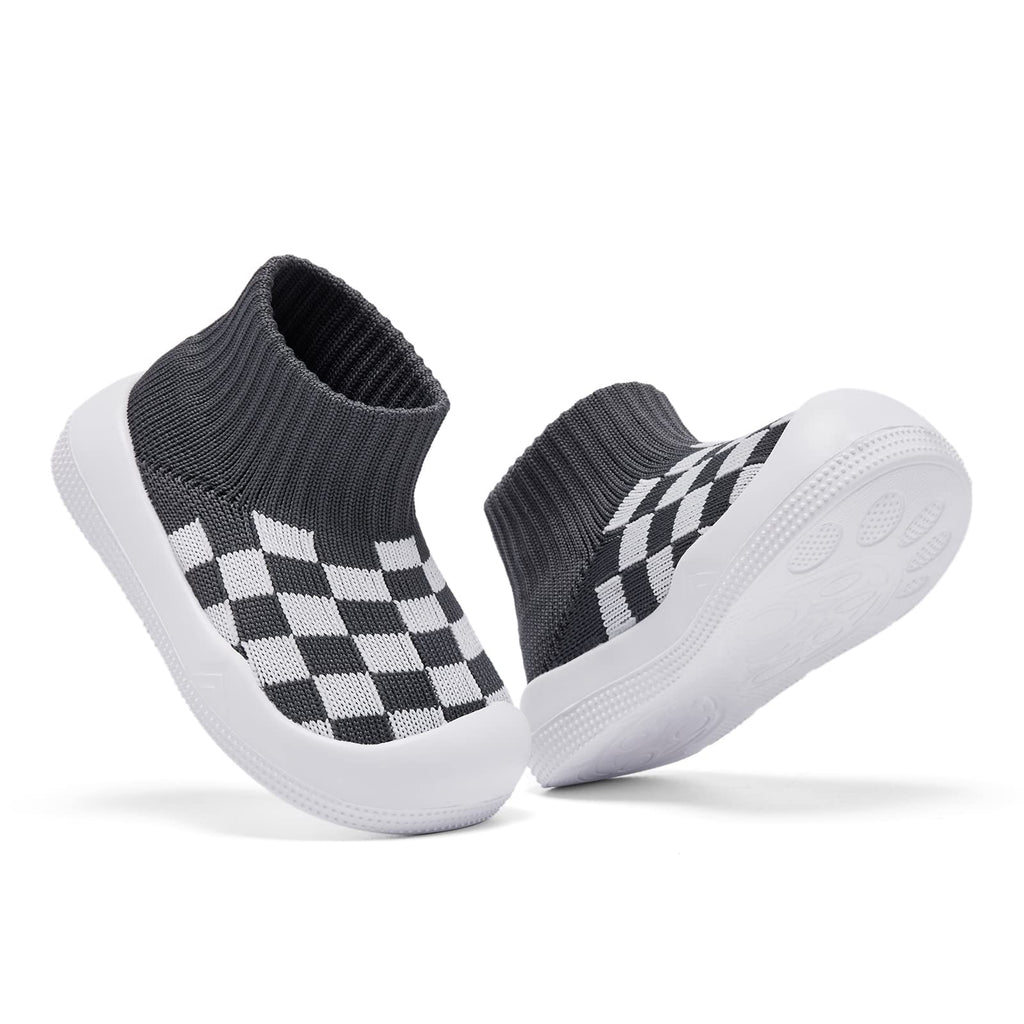 Baby Boy Girl Non-Skid Indoor Infant Walking Shoes Breathable Warm Elastic Sock Shoes with Memory Sole Protect Toes Outdoor Sneakers