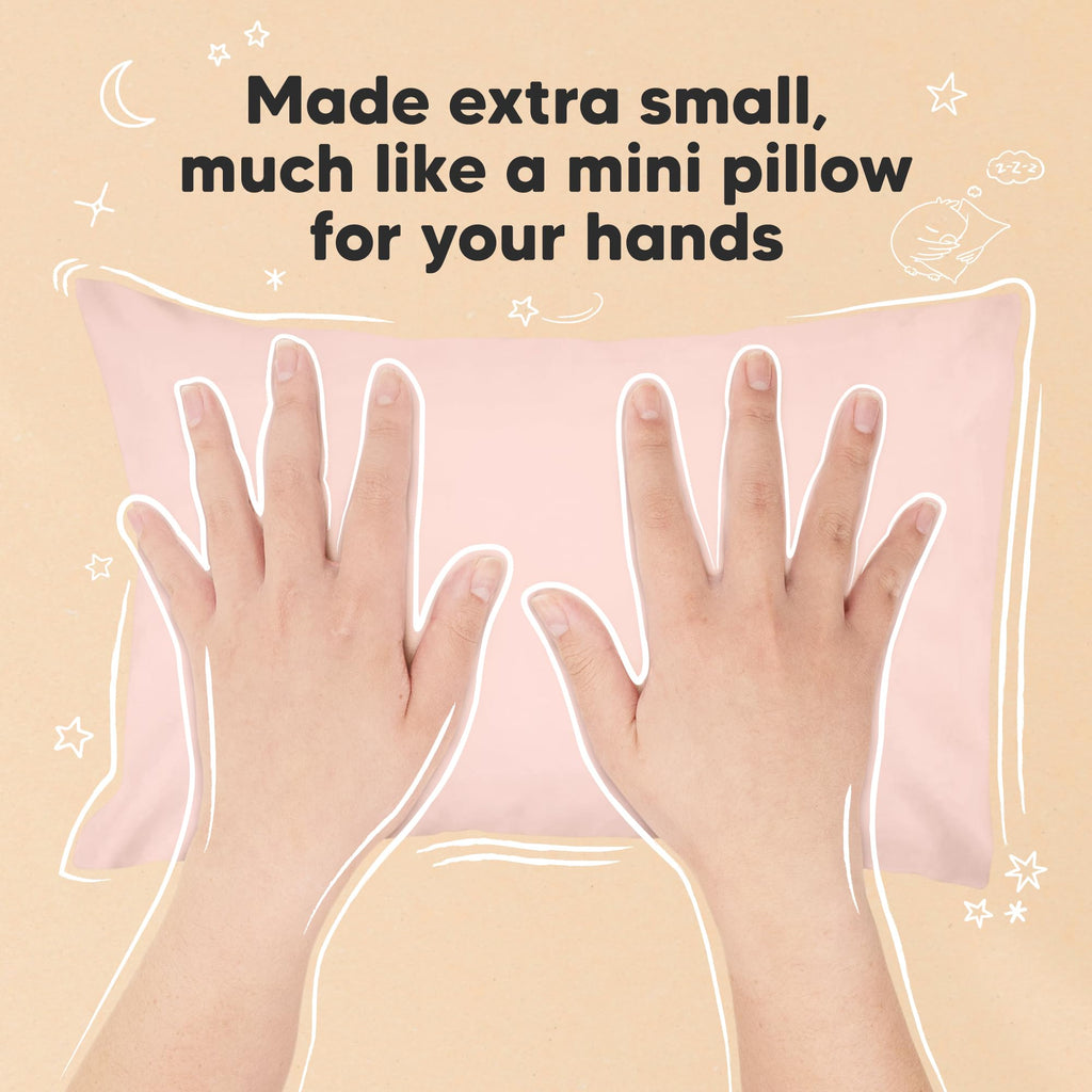 Mini Toddler Pillow with Pillowcase, 9x13 My Dreamy Pillow (Mist Pink)