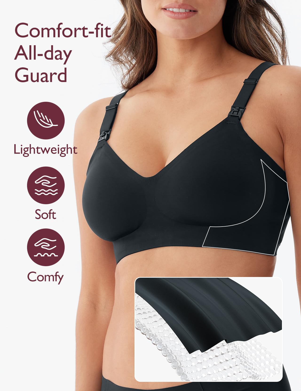 Momcozy Nursing Bras for Breastfeeding YN21 Seamless Comfort Maternity Bra