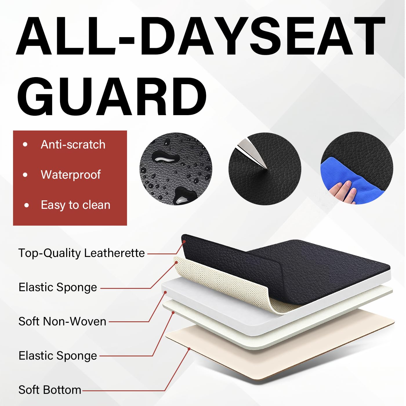 TENDER GLOW Leather Car Seat Covers Fit for LR Range Rover 2022-2025, 5 Seater Waterproof and Wear-Resistant Seat Cover Interior Accessories(Full Set with Pillow,Black&White)