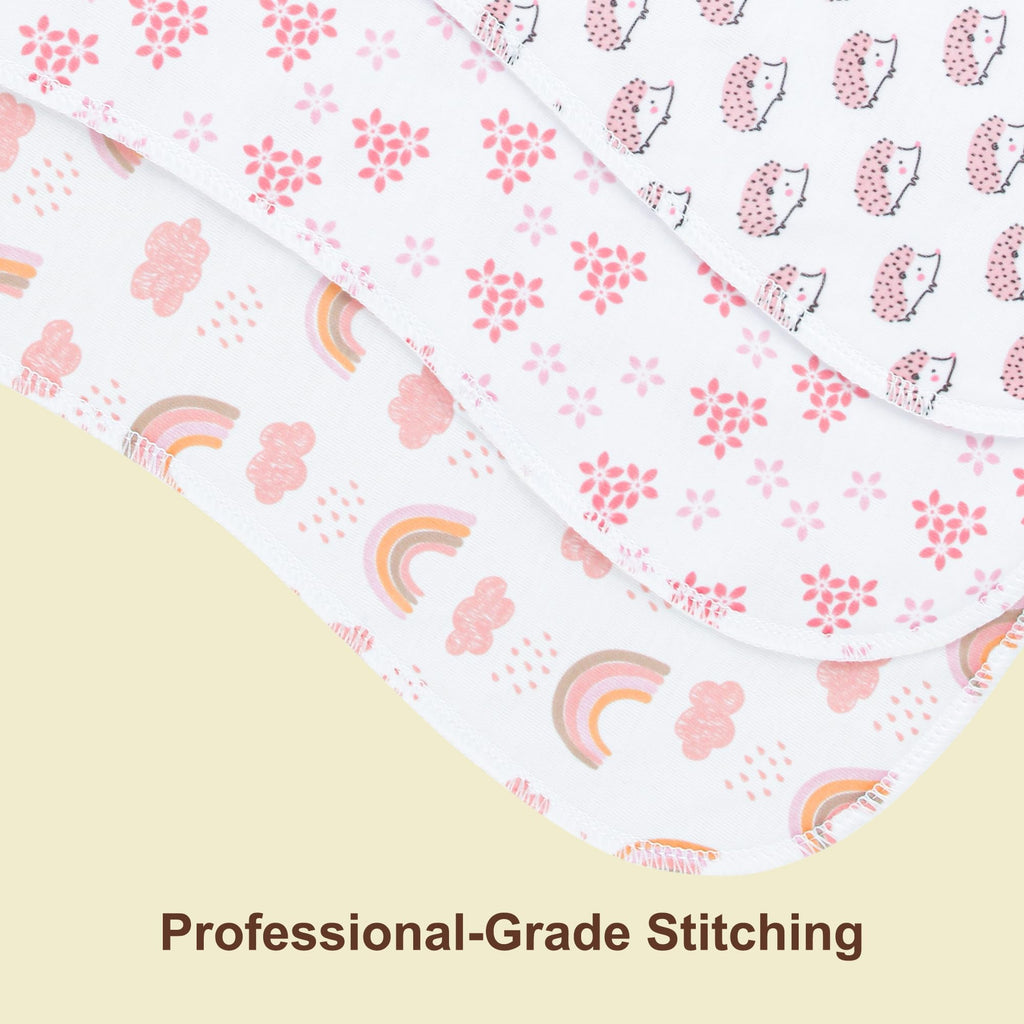 Benoxine 2-in-1 Burp Cloths and Baby Bibs - 6 Pack Large Super Absorbent Soft Cotton Burping Cloths for Spit Up, 3 Layers Thick Baby Burp Rags for Girls & Boys