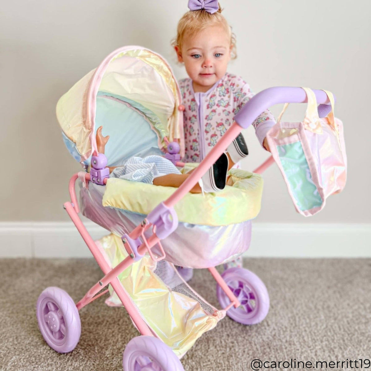 Olivia's Little World Baby Doll Stroller, 2-in-1, Age 3+, Iridescent