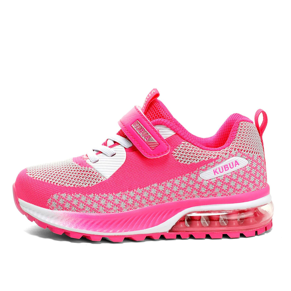 KUBUA Kids Sneakers Lightweight Boys Girls Tennis Shoes Pink Grey