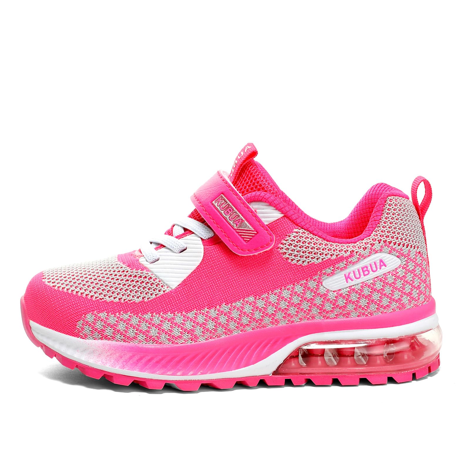 KUBUA Kids Sneakers Lightweight Boys Girls Tennis Shoes Pink Grey