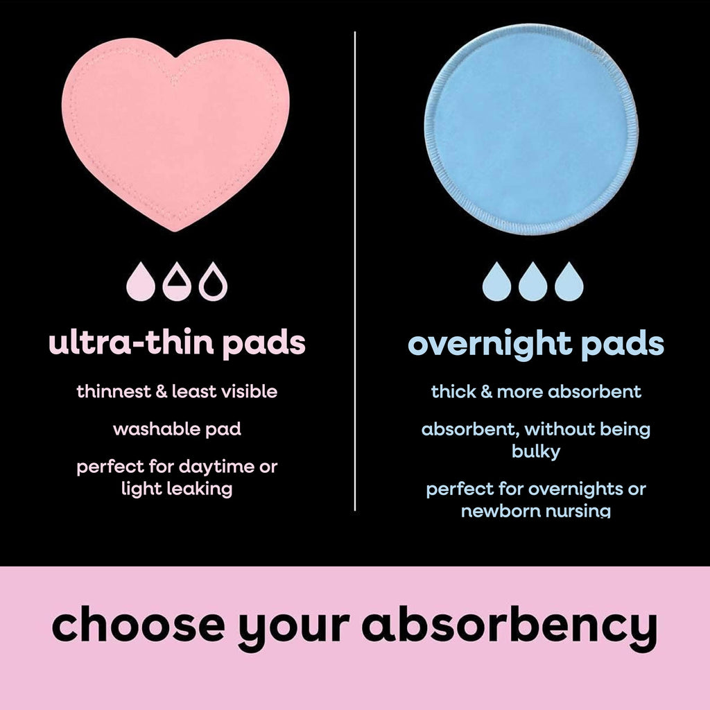 Bamboobies Soft Reusable Nursing Pads for Breastfeeding, Regular, 12 Count
