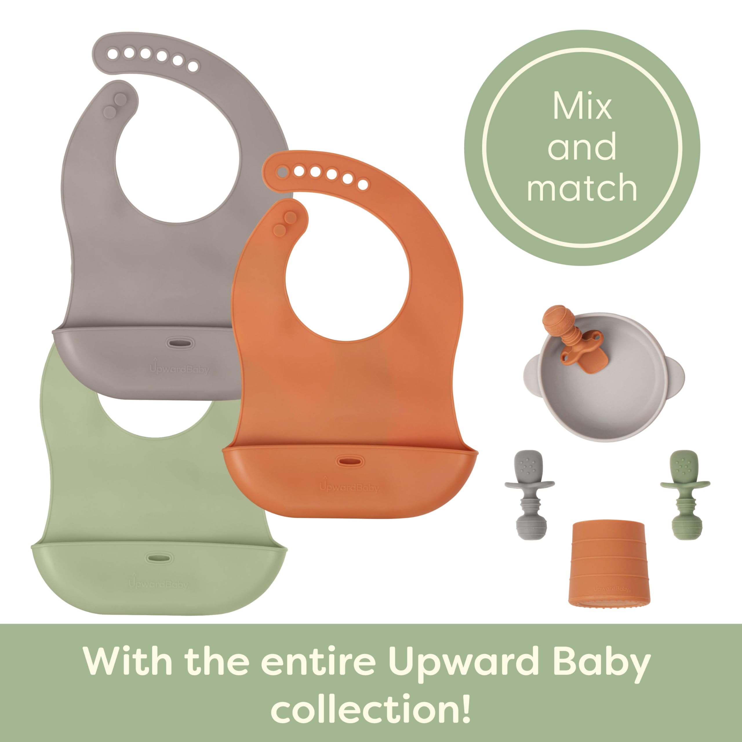 Upward Baby Silicone Suction Mat - Set of 3 Non Slip Silicone Mat - Baby Led Weaning - Kids Placemat for Dining Table High Chair - Toddler Feeding Supplies for Eating - Placemats for Restaurants
