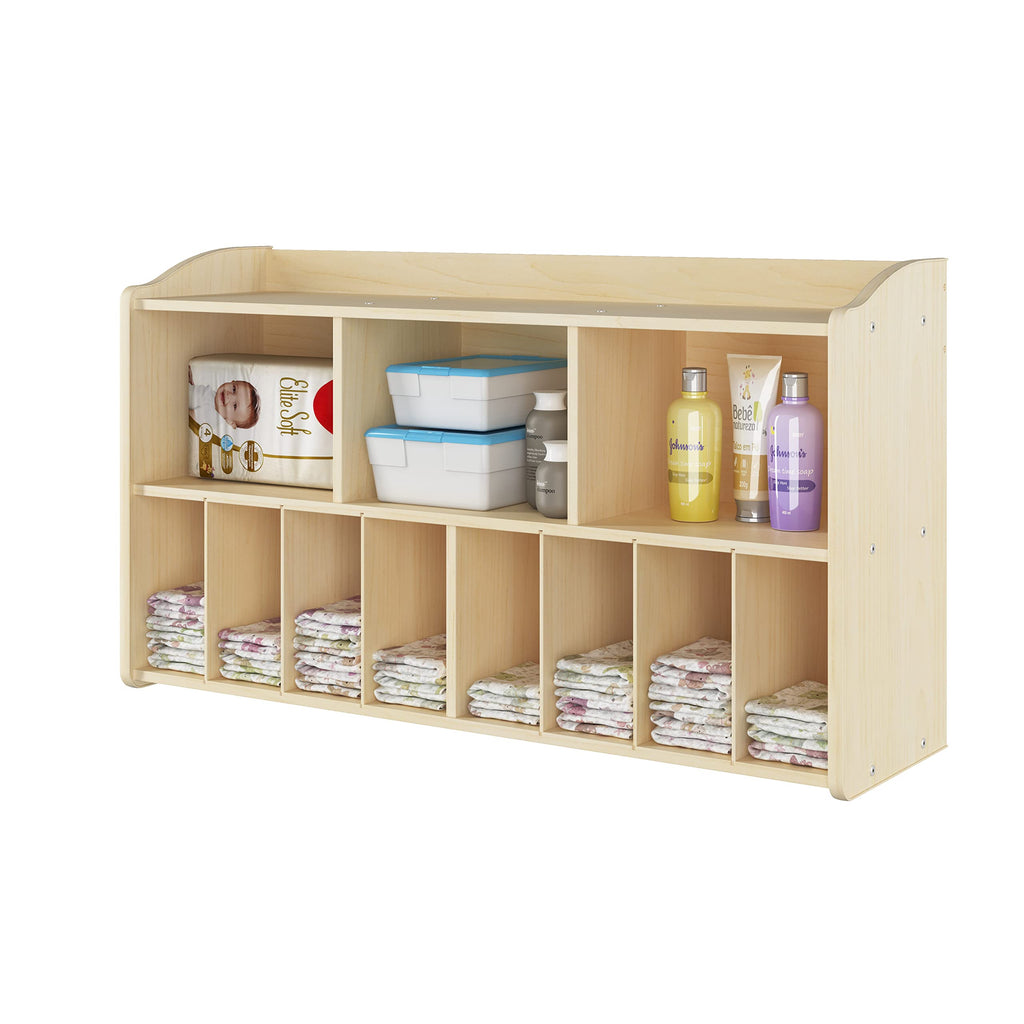 Foundations Wall-Mounted Diaper Organizer for Daycares, Natural