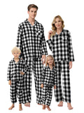 Schbbbta Family Plaid Pajamas Set, Baby Toddler Little Boy's Girl's 2-Piece Button Down Sleepwear Pjs, Black White, 18-24 Months = Tag 90