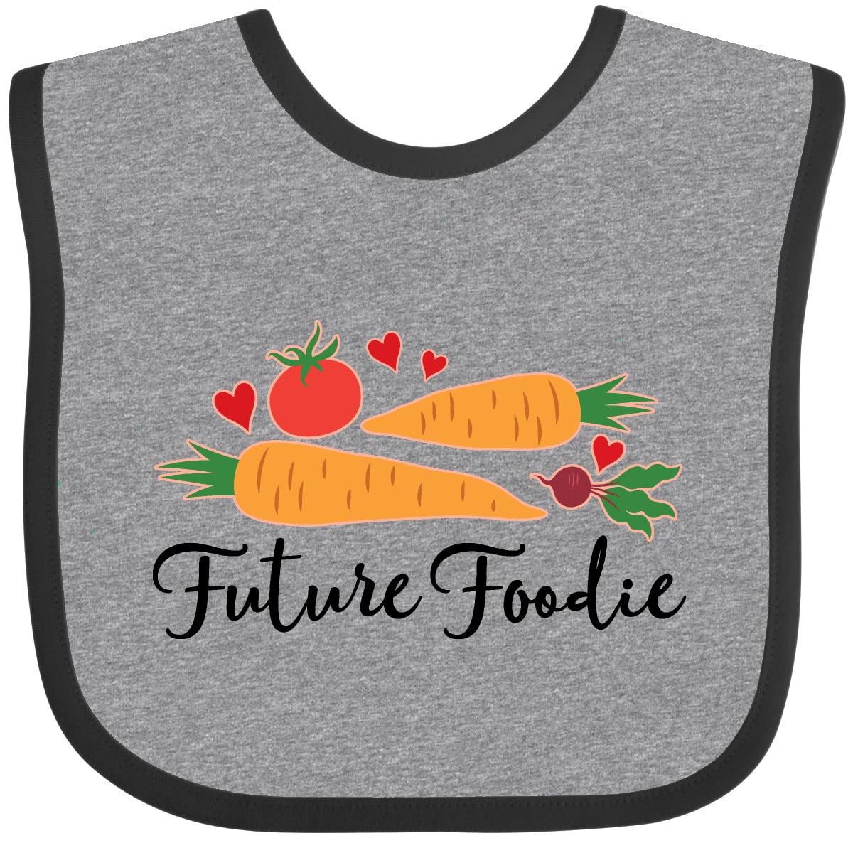 inktastic Future Foodie Cute Vegetable Baby Bib Heather and Black 2b13e