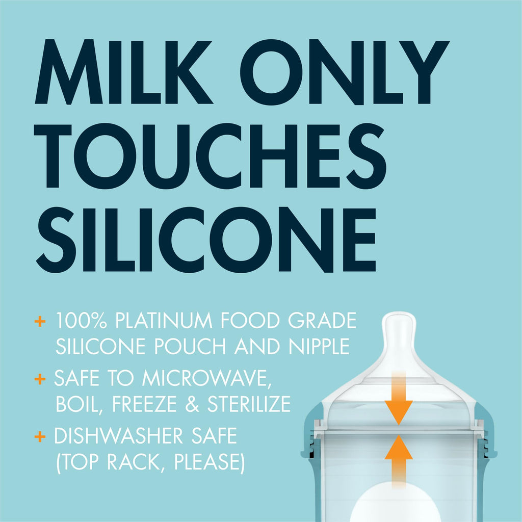 Boon Nursh Silicone Baby Bottles - Medium Flow - Tie Dye - 8 Oz - 3 Count