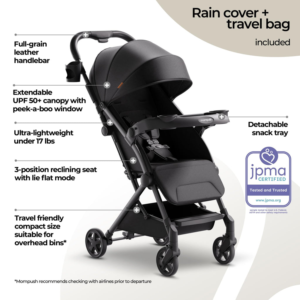 Mompush Lithe V2 Lightweight Travel Stroller with Organizer Included