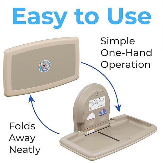 Koala Kare Surface-Mounted Horizontal Baby Changing Station, Model KB300-00 (Beige)