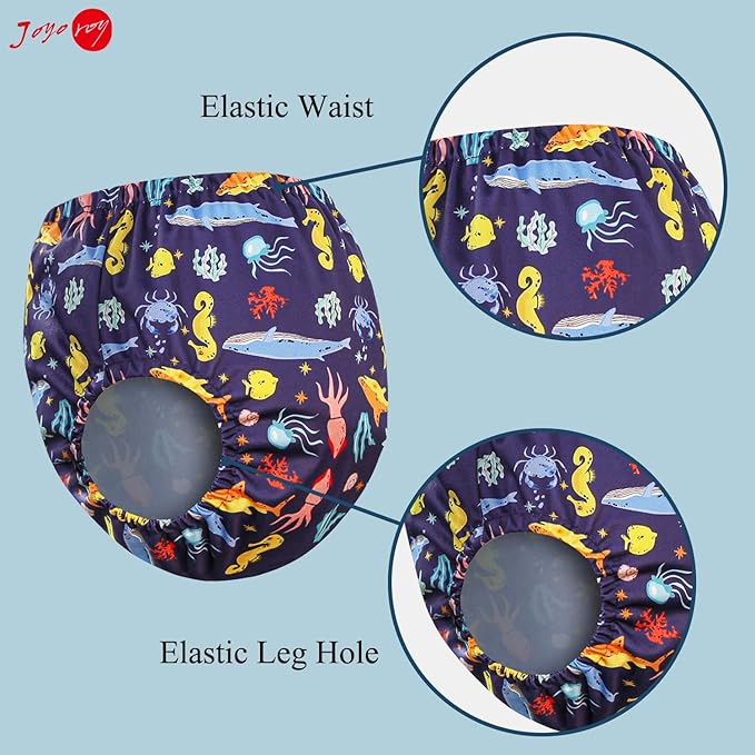 Joyo roy 6Pcs Cloth Diaper Cover Waterproof Plastic Training Pants for Toddlers Reusable Diaper Covers for Boys Leak Proof Rubber Underwear for Potty Training Plastic Underwear for Toddlers 4T