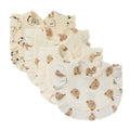 Nishine 4 PACK Solid Muslin Baby Drool Bibs Set for Unisex Boys Girls Cotton Adjustable Teething Feeding Drooling Bibs (Animal Set)