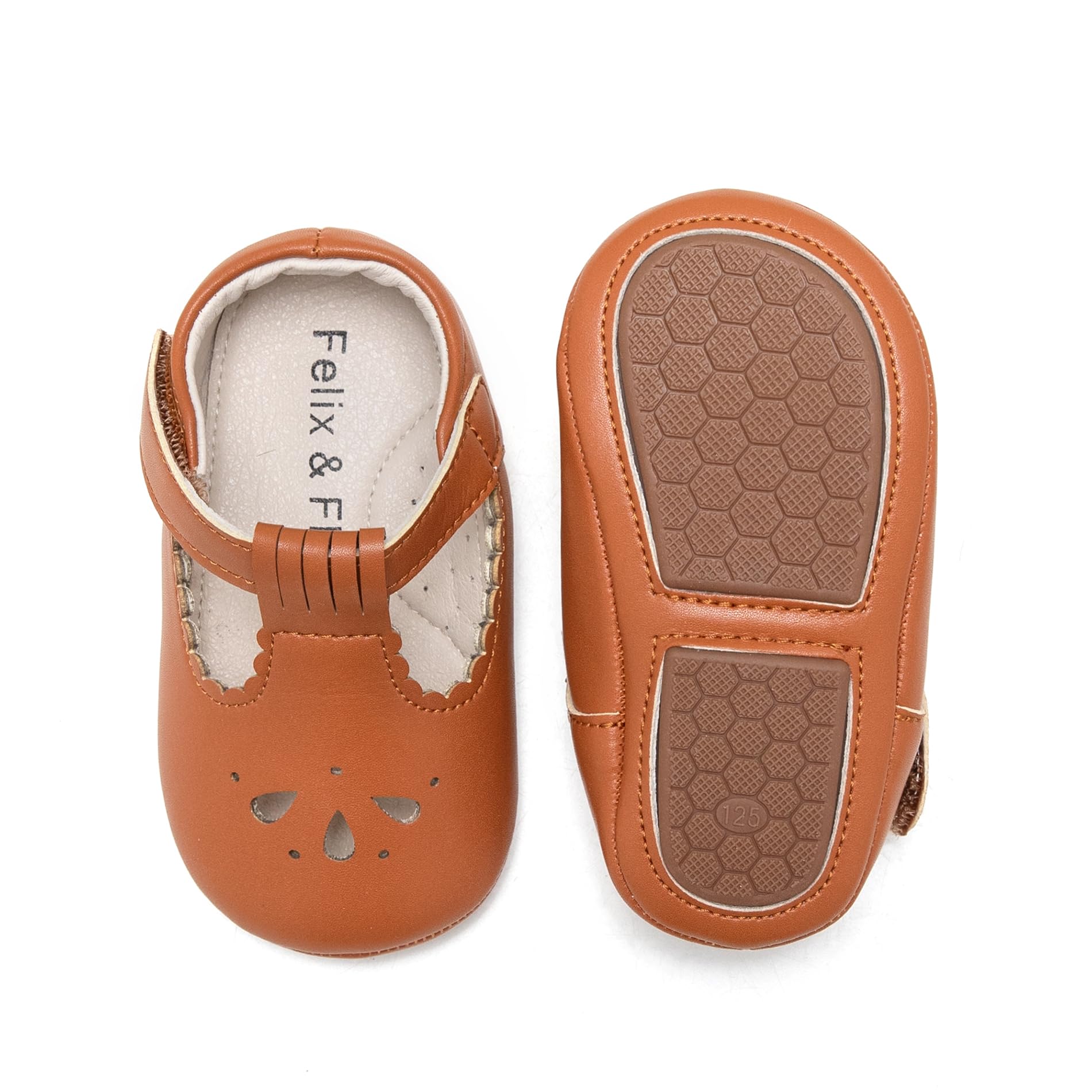 Soft Sole Brown Baby Shoes - Infant Baby Walking Shoes Moccasinss Rubber Sole Crib (Brown,12-18 Months Infant)
