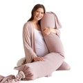 bbhugme Pregnancy Pillow, Dusty Pink - Adjustable Firmness & Shape - Full Body Support for Side Sleeping - Supports Back, Legs, Belly, Hips - Removable Cooling Cover for Pregnant Women